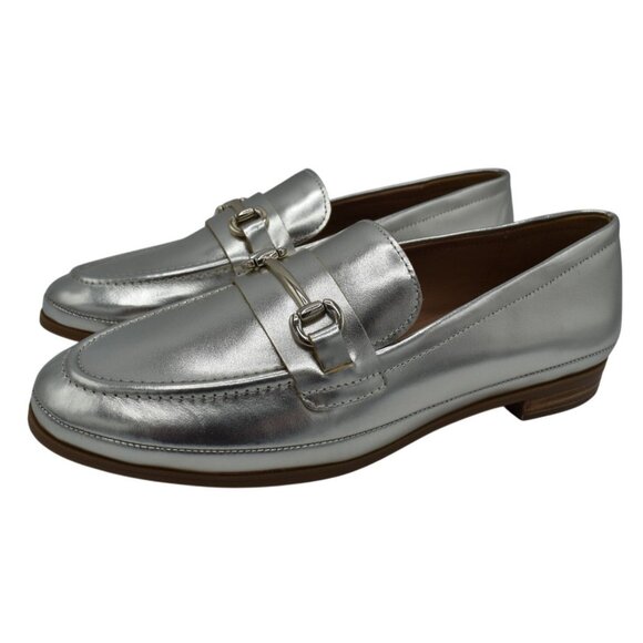 Blondo Shoes - Blondo Women Size 11 Benita Platinum Metallic Leather WP Slip On Loafers Shoes